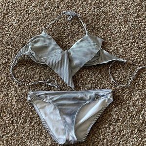 Arizona Two-Piece. Navy and white striped